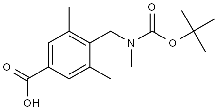 4-(((tert-Butoxycarbonyl)(methyl)amino)methyl)-3,5-dimethylbenzoic acid Struktur