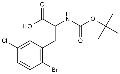 3-(2-Bromo-5-chlorophenyl)-2-((tert-butoxycarbonyl)amino)propanoic acid Struktur