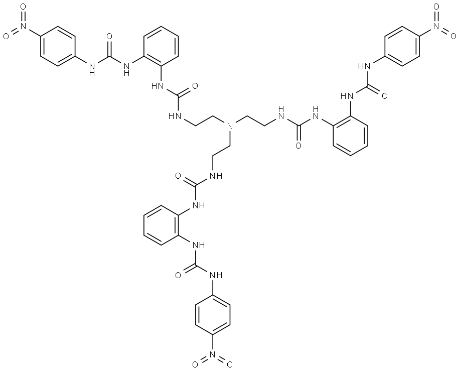 Urea, N,N′′,N′′′′-(nitrilotri-2,1-ethanediyl)tris[N′-[2-[[[(4-nitrophenyl)amino]carbonyl]amino]phenyl]- Struktur