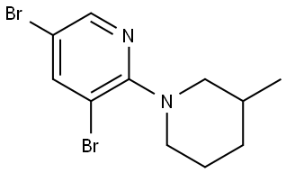 3,5-Dibromo-2-(3-methylpiperidin-1-yl)pyridine Struktur