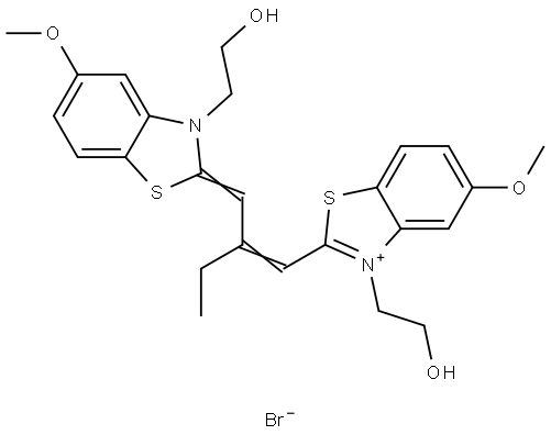 3,3''-BIS(2-HYDROXYETHYL)-5,5''-DIMETHOXY-9-ETHYLTHIACARBOCYANINE BROMIDE Struktur