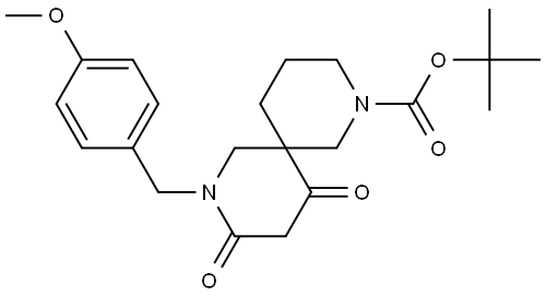 2,8-Diazaspiro[5.5]undecane-2-carboxylic acid, 8-[(4-methoxyphenyl)methyl]-9,11-dioxo-, 1,1-dimethylethyl ester Struktur