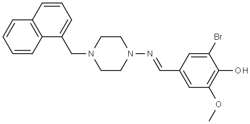 2-BROMO-6-METHOXY-4-(((4-(1-NAPHTHYLMETHYL)-1-PIPERAZINYL)IMINO)METHYL)PHENOL Struktur