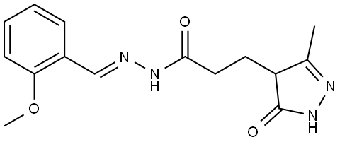 N'-[(E)-(2-METHOXYPHENYL)METHYLIDENE]-3-(3-METHYL-5-OXO-4,5-DIHYDRO-1H-PYRAZOL-4-YL)PROPANOHYDRAZIDE Struktur