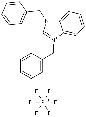 1H-Benzimidazolium, 1,3-bis(phenylmethyl)-, hexafluorophosphate(1-) (1:1) Struktur