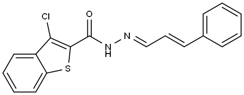 3-CHLORO-N'-(3-PHENYL-2-PROPENYLIDENE)-1-BENZOTHIOPHENE-2-CARBOHYDRAZIDE Struktur