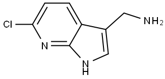 (6-chloro-1H-pyrrolo[2,3-b]pyridin-3-yl)methanamine Struktur