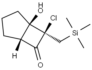 (1R,5R,7R)-7-CHLORO-1-HYDROXY-7-[(TRIMETHYLSILYL)METHYL]BICYCLO[3.2.0]HEPTAN-6-ONE Struktur