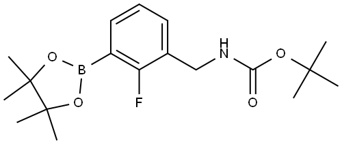 Carbamic acid, N-[[2-fluoro-3-(4,4,5,5-tetramethyl-1,3,2-dioxaborolan-2-yl)phenyl]methyl]-, 1,1-dimethylethyl ester Struktur