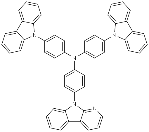Benzenamine, N,N-bis[4-(9H-carbazol-9-yl)phenyl]-4-(9H-pyrido[2,3-b]indol-9-yl)- Struktur