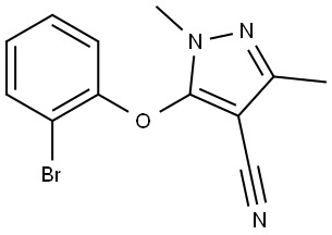 5-(2-Bromophenoxy)-1,3-dimethyl-1H-pyrazole-4-carbonitrile Struktur