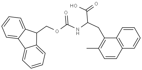 1-Naphthalenepropanoic acid, α-[[(9H-fluoren-9-ylmethoxy)carbonyl]amino]-2-methyl- Struktur
