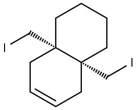 (4AR,8AS)-4A,8A-BIS(IODOMETHYL)-1,2,3,4,4A,5,8,8A-OCTAHYDRONAPHTHALENE Struktur
