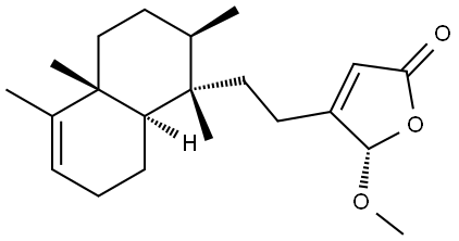 2(5H)-Furanone, 5-methoxy-4-[2-(1,2,3,4,4a,7,8,8a-octahydro-1,2,4a,5-tetramethyl-1-naphthalenyl)ethyl]-, [1S-[1α(R*),2β,4aβ,8aα]]- Struktur