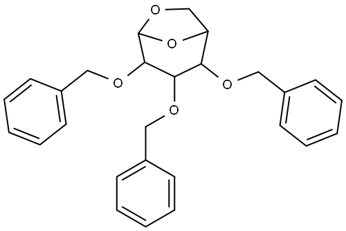 (1R,2R,3S,4R,5R)-2,3,4-tris(benzyloxy)-6,8-dioxabicyclo[3.2.1]octane Struktur