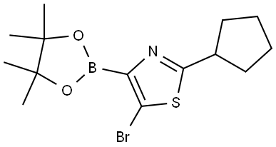 5-Bromo-2-(cyclopentyl)thiazole-4-boronic acid pinacol ester Struktur