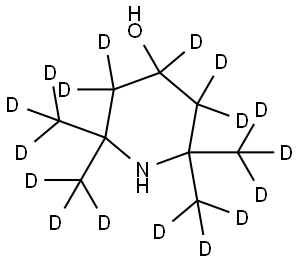 2,2,6,6-tetrakis(methyl-d3)piperidin-3,3,4,5,5-d5-4-ol Struktur