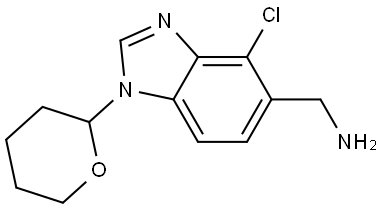 1H-Benzimidazole-5-methanamine, 4-chloro-1-(tetrahydro-2H-pyran-2-yl)- Struktur