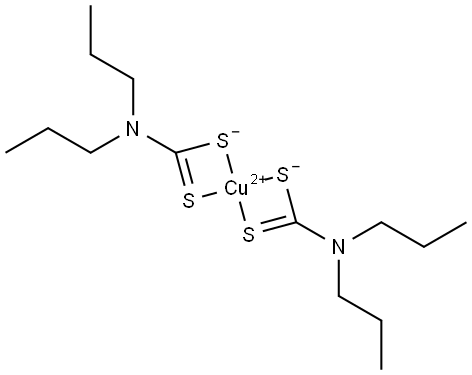 Copper, bis(dipropylcarbamodithioato-.kappa.S,.kappa.S)-, (SP-4-1)- Struktur