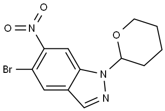 5-Bromo-6-nitro-1-(tetrahydro-2H-pyran-2-yl)-1H-indazole Struktur