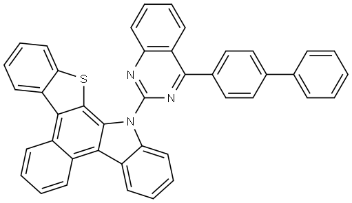 14H-Benzo[c][1]benzothieno[2,3-a]carbazole, 14-(4-[1,1′-biphenyl]-4-yl-2-quinazolinyl)- Struktur