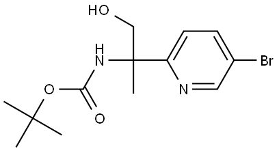 tert-butyl (2-(5-bromopyridin-2-yl)-1-hydroxypropan-2-yl)carbamate Struktur