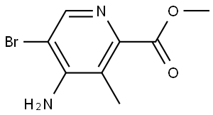 2-Pyridinecarboxylic acid, 4-amino-5-bromo-3-methyl-, methyl ester Struktur