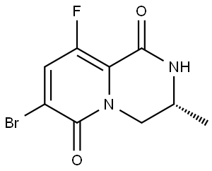 (3R)-7-Bromo-9-fluoro-3,4-dihydro-3-methyl-2H-pyrido[1,2-a]pyrazine-1,6-dione Struktur