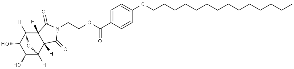 2-((3aR,4R,5S,6R,7S,7aS)-5,6-dihydroxy-1,3-dioxohexahydro-1H-4,7-epoxyisoindol-2(3H)-yl)ethyl 4-(tetradecyloxy)benzoate Structure