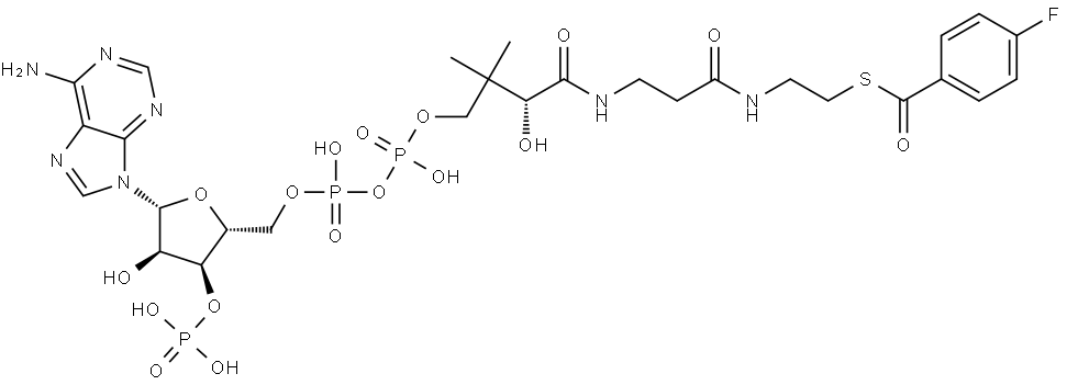 S-(4-fluorobenzoate)-CoA Struktur