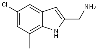 (5-Chloro-7-methyl-1H-indol-2-yl)methanamine Struktur