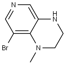 8-Bromo-1,2,3,4-tetrahydro-1-methylpyrido[3,4-b]pyrazine Struktur