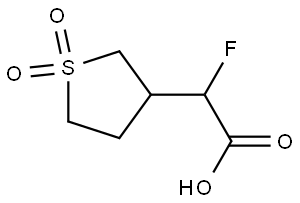 2-(1,1-Dioxidotetrahydrothiophen-3-yl)-2-fluoroacetic acid Struktur