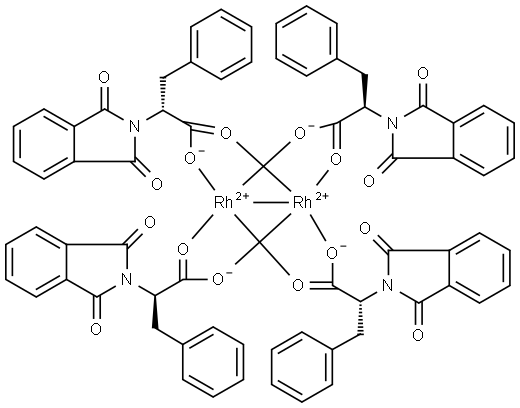 Rhodium, tetrakis[μ-[(αR)-1,3-dihydro-1,3-dioxo-α-(phenylmethyl)-2H-isoindole-2-acetato-κO2:κO2′]]di-, (Rh-Rh) Struktur