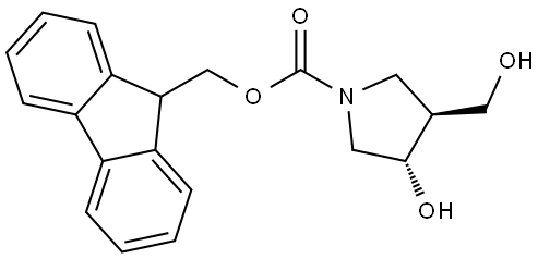 N-Fmoc-(3S,4S)-4-(hydroxymethyl)pyrrolidin-3-ol Struktur
