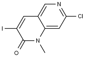 7-Chloro-3-iodo-1-methyl-1,6-naphthyridin-2(1H)-one Struktur