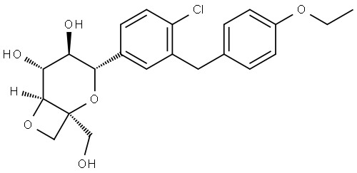 L-Iditol, 1,5:4,6-dianhydro-1-C-[4-chloro-3-[(4-ethoxyphenyl)methyl]phenyl]-5-C-(hydroxymethyl)-, (1S)- Struktur