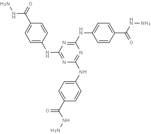 4,4',4''-(1,3,5-triazine-2,4,6-triyl)tris(azanediyl)tribenzohydrazide Struktur