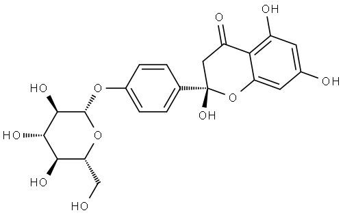 2-Hydroxynaringenin 4′-O-glucopyranoside Struktur