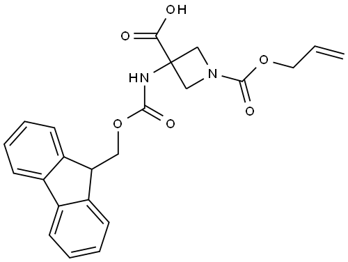 1-(2-Propen-1-yl) 3-[[(9H-fluoren-9-ylmethoxy)carbonyl]amino]-1,3-azetidinedicarboxylate Struktur