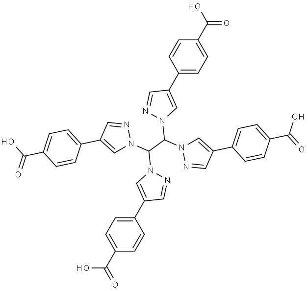 1,1,2,2-tetrakis[4-(4-carboxyphenyl)-1H-pyrazol-1-yl]ethane Struktur