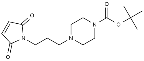 1-Piperazinecarboxylic acid, 4-[3-(2,5-dihydro-2,5-dioxo-1H-pyrrol-1-yl)propyl]-, 1,1-dimethylethyl ester Struktur