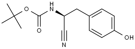 (S)-tert-Butyl (1-cyano-2-(4-hydroxyphenyl)ethyl)carbamate Struktur