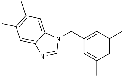 1-(3,5-dimethylbenzyl)-5,6-dimethylbenzimidazole Struktur
