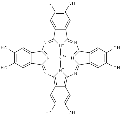 2,3,9,10,16,17,23,24-Octahydroxy- phthalocyaninato nickelr(II) Struktur