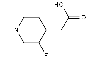 4-Piperidineacetic acid, 3-fluoro-1-methyl- Struktur