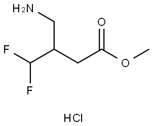 Methyl 3-(aminomethyl)-4,4-difluorobutanoate hydrochloride Struktur