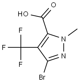 3-Bromo-1-methyl-4-(trifluoromethyl)-1H-pyrazole-5-carboxylic acid Struktur