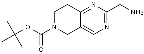 tert-Butyl 2-(aminomethyl)-7,8-dihydropyrido[4,3-d]pyrimidine-6(5H)-carboxylate Struktur