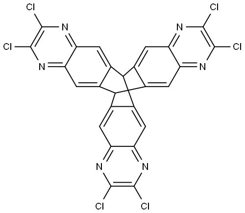 2,3,9,10,18,19-hexachloro-6,13-dihydro-6,13-[6,7]epiquinoxalinobenzo[1,2-g:4,5-g']diquinoxaline Struktur